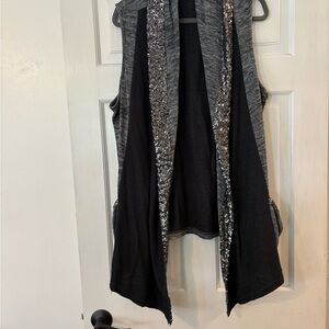 Juicy Couture Gray and Black Sequin Vest